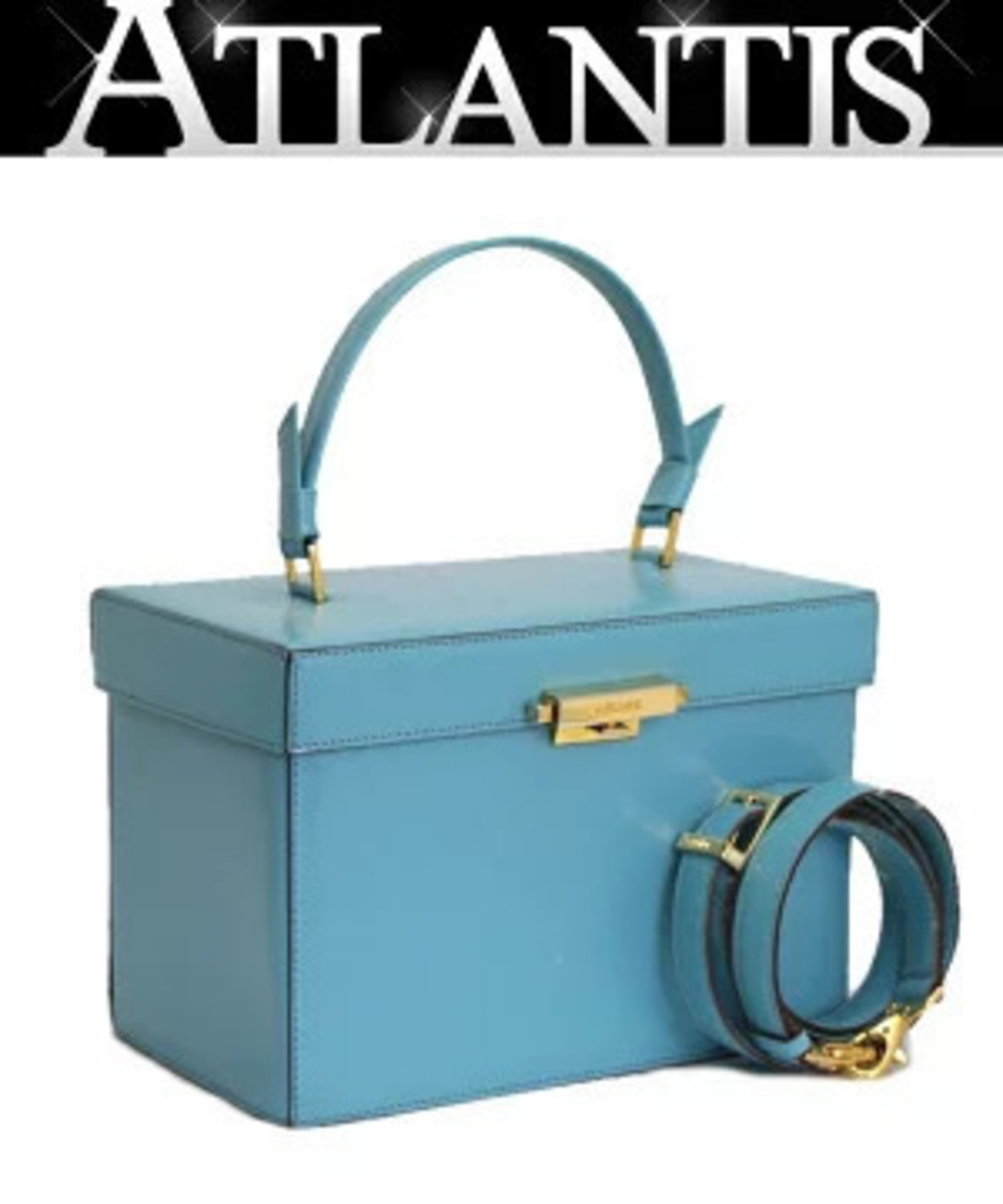 Celine Vanity Bag Leather Blue